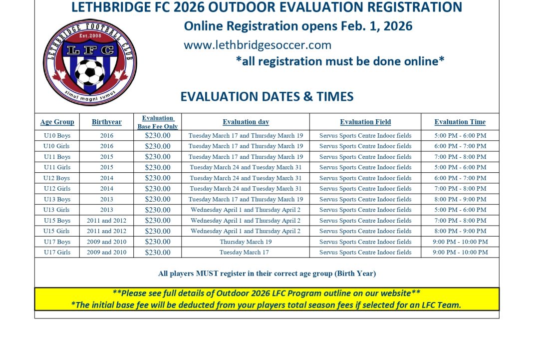 LFC Evaluation Dates and Times