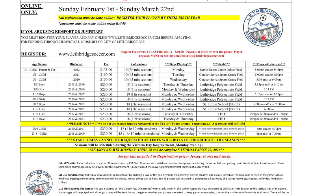 LYS Outdoor 2026 Registration Outline